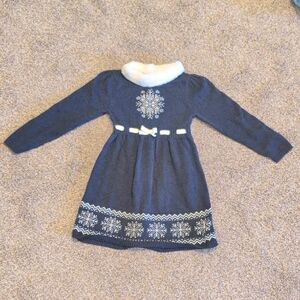 Gymboree Navy Dress with Snowflake Pattern